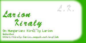 larion kiraly business card